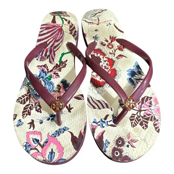 Tory Burch Thin Platform Printed Sandals in New Claret - Picture 3 of 7